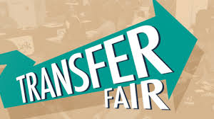 Large green arrow with the words "Transfer Fair" on it. 