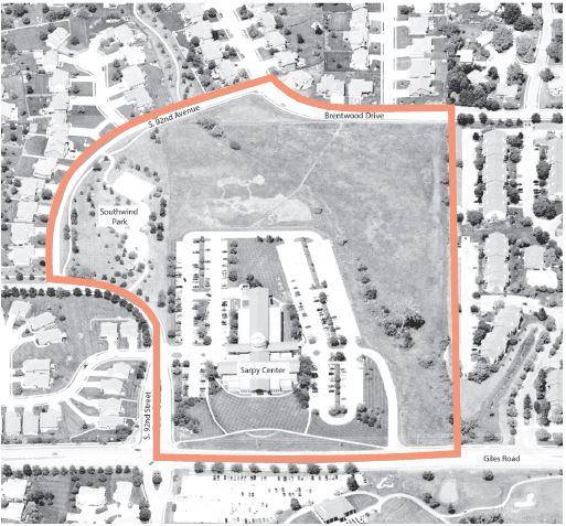 Map of Clery Boundary for Sarpy Center