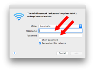 Eduroam Setup for macOS - Step 1